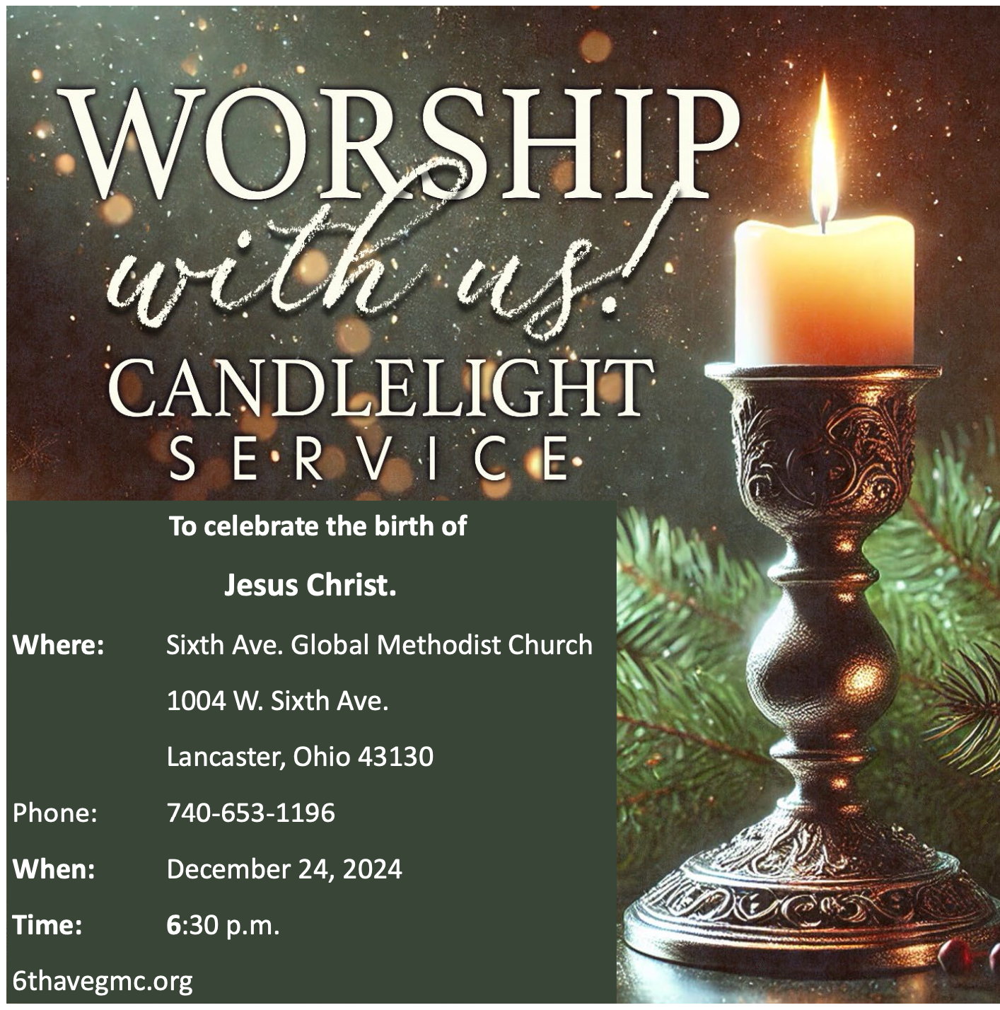 worshop candlelight service ad